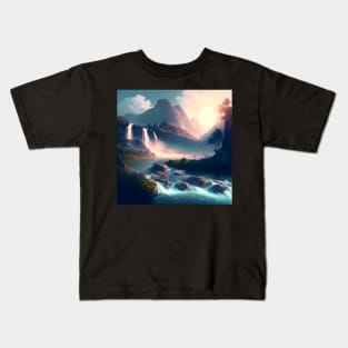 The Mystic Mountains of the Fantasy World Kids T-Shirt